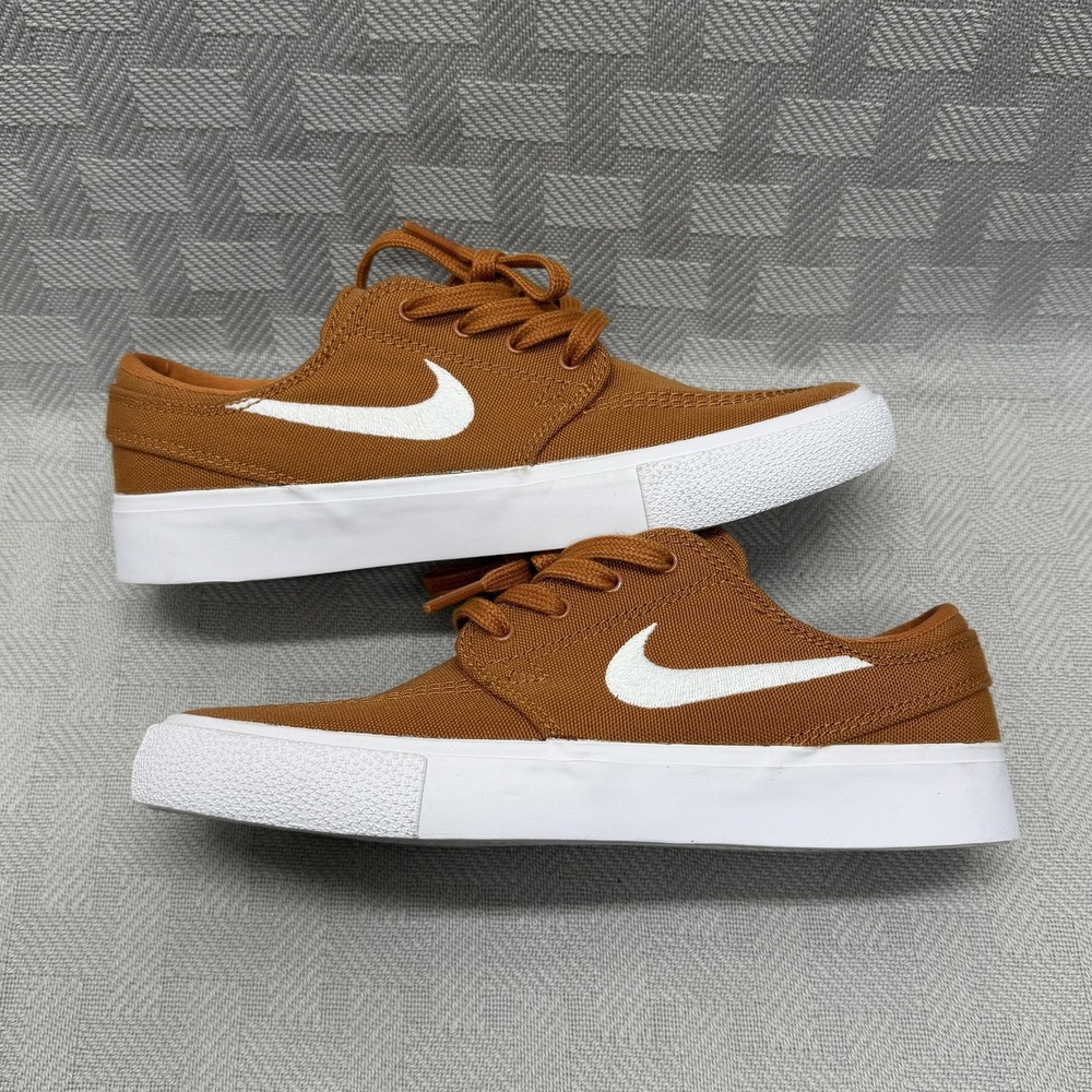 Nike SB Stefan Janoski Shoes Mens Size 4 Brown White Canvas Zoom Air AR7718-208 - Picture 6 of 8